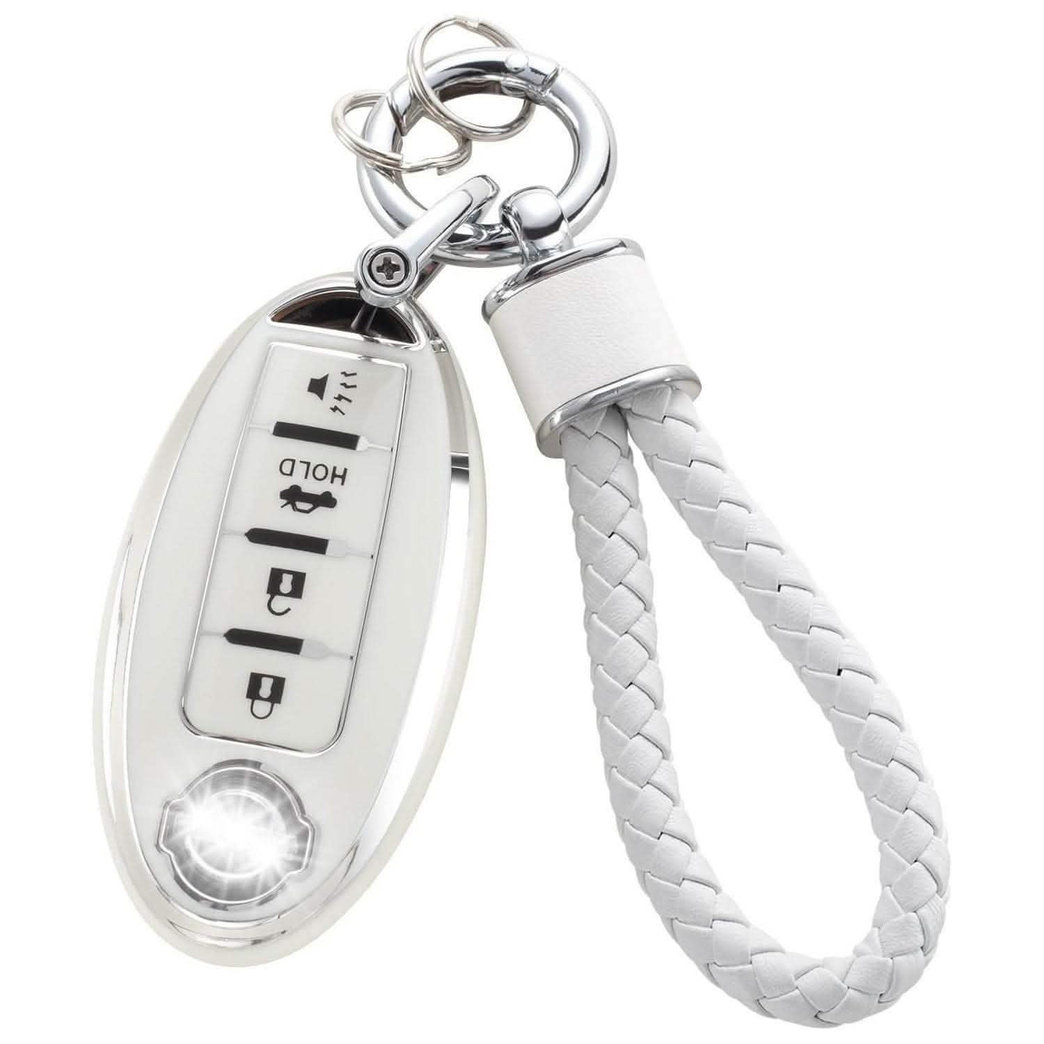 Silver Edge Car Key Cover - Matching Key Chain Pendant - Vezir