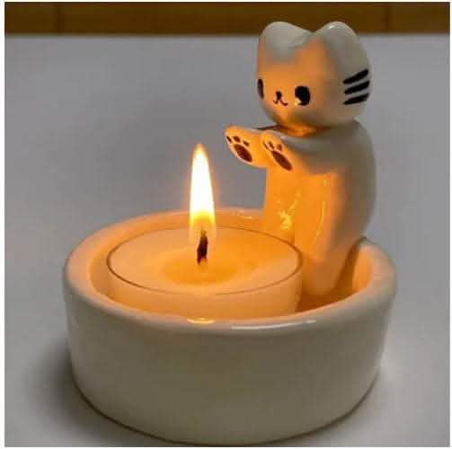 Cute Cat Candlestick Holder - Creative Aromatherapy Candle Holder - Vezir