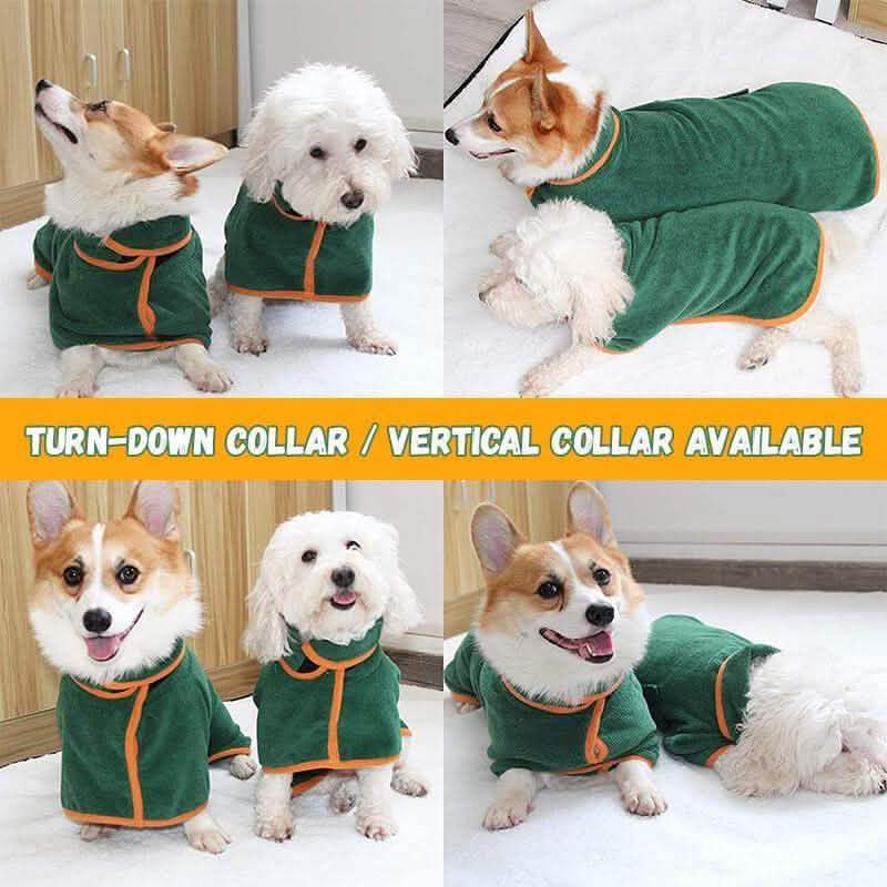 Absorbent Pet Bathrobe - Microfiber Waist-Wrapped Dog Towel - Vezir