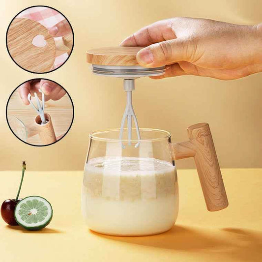 400ML Self-Stirring Coffee Mug - Electric Mixing Glass Cup - Vezir