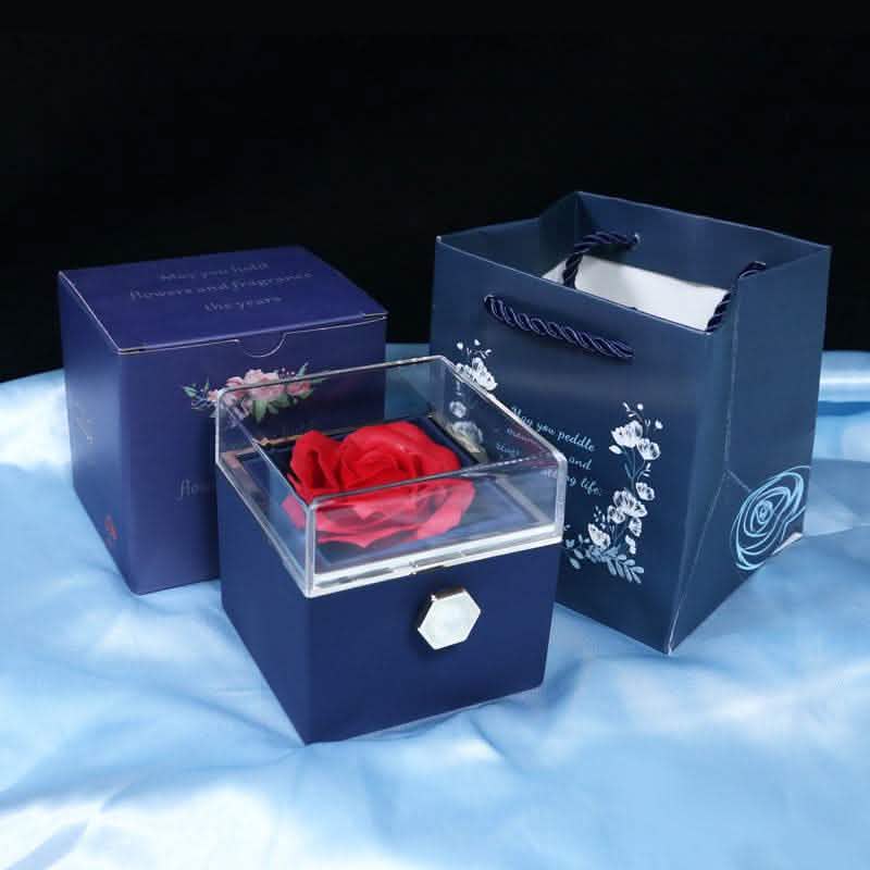 Rotating Rose Gift Box - Soap Flower Valentine's Day Present - Vezir