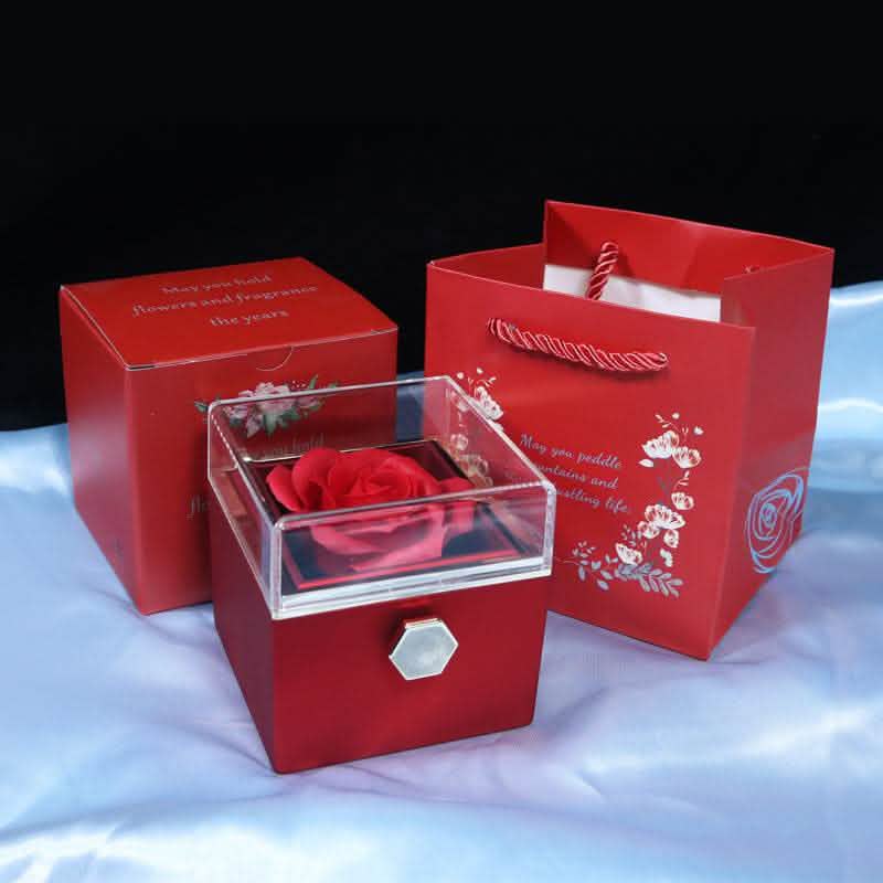 Rotating Rose Gift Box - Soap Flower Valentine's Day Present - Vezir