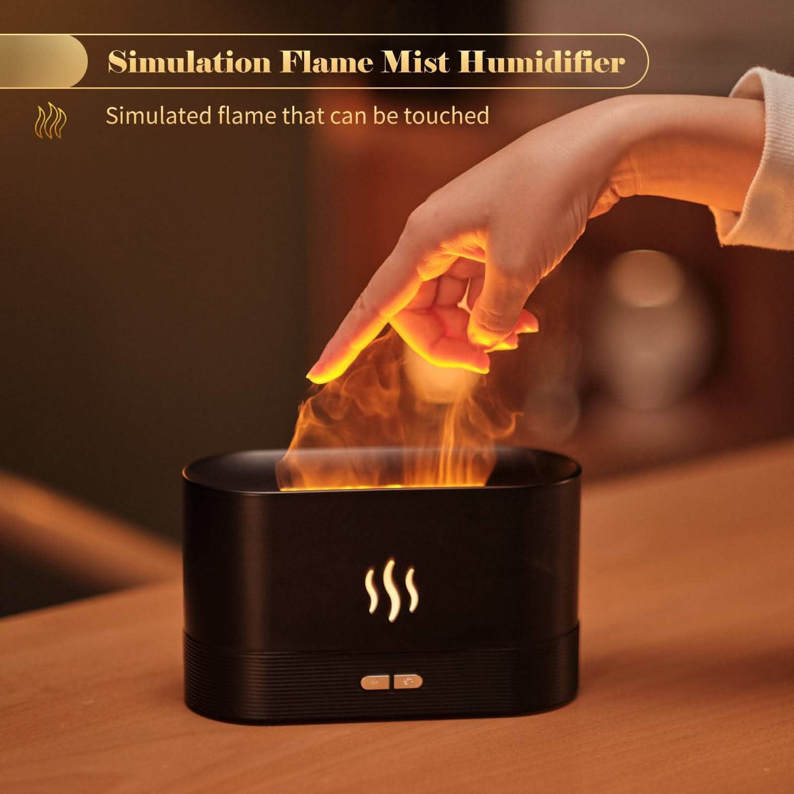 Flame Light Aroma Diffuser - Mist Humidifier with Auto-Off - Vezir