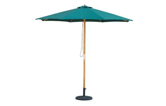 Bali Wooden Parasol 2.85m - Classic Green Shade