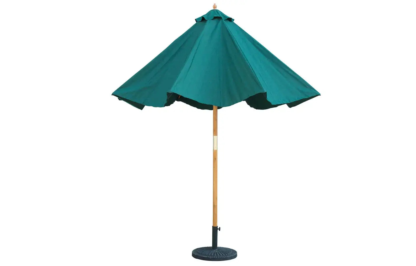 Bali Wooden Parasol 2.85m - Classic Green Shade