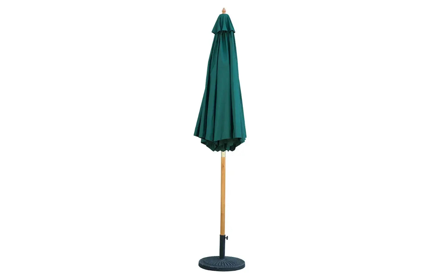 Bali Wooden Parasol 2.85m - Classic Green Shade