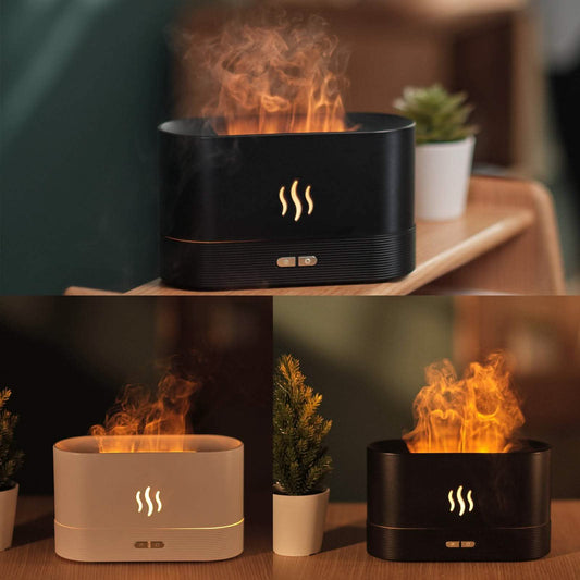 Flame Light Aroma Diffuser - Mist Humidifier with Auto-Off - Vezir