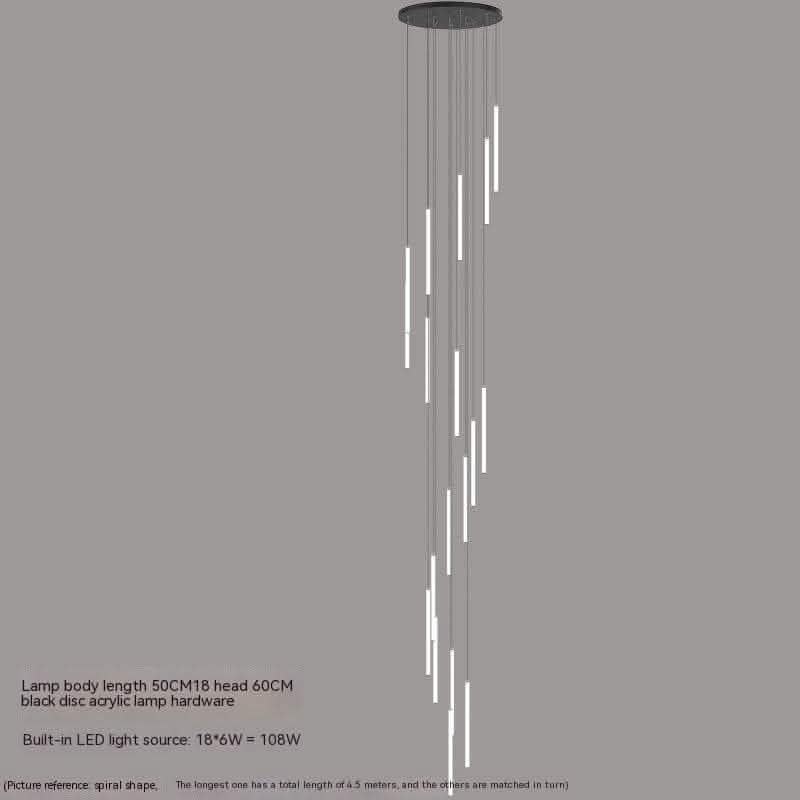 Spiral Staircase Chandelier - Modern Duplex High-Rise Lighting - Vezir