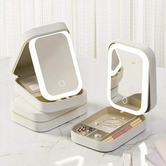 LED Makeup Storage Box - Portable Travel Cosmetics Organizer - Vezir
