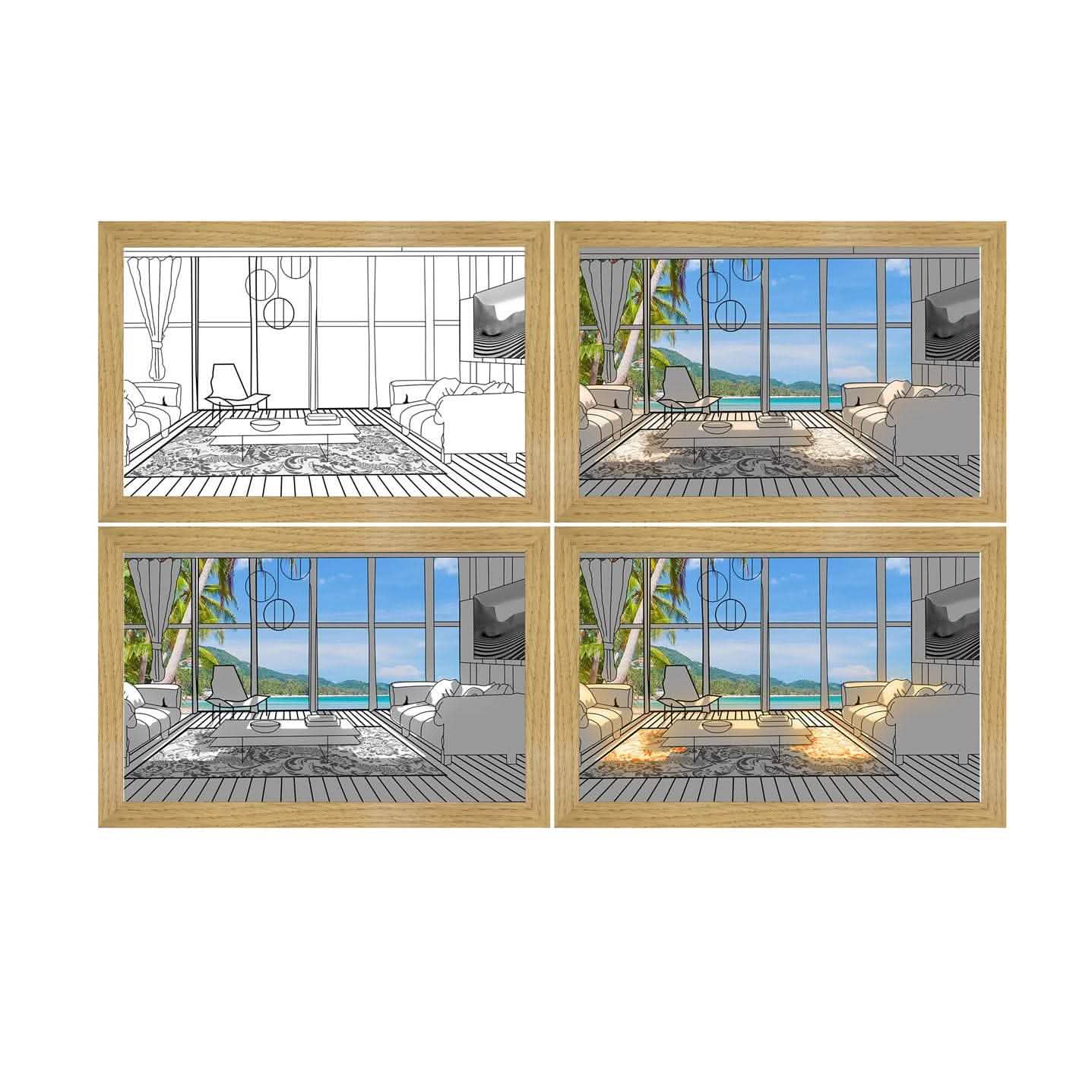 Illuminated LED Picture Light - Modern Sunshine Art Night Lamp - Vezir