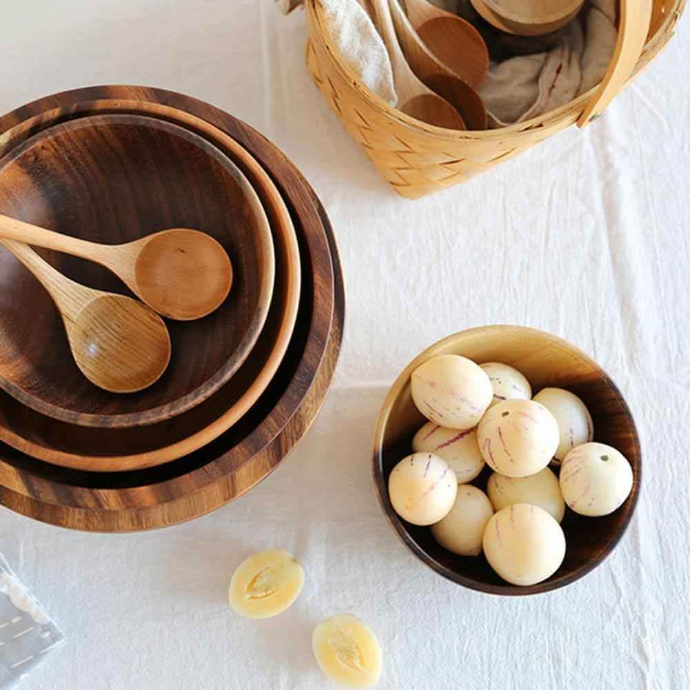 Natural Wooden Bowl - Kitchen Fruit Salad Serving Bowl - Vezir