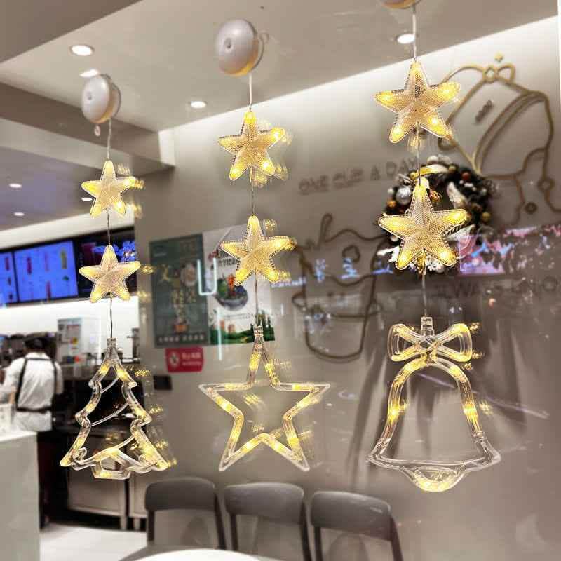 Elite Christmas LED Star Window Lights - 3-Piece Suction Set - Vezir
