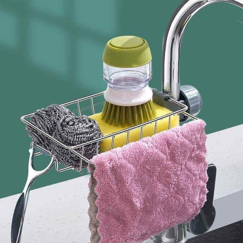 Adjustable Sink Drain Rack - Sponge Storage Organizer - Vezir