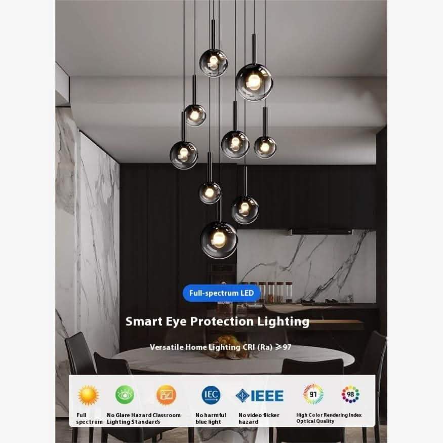 Luxury Glass Chandelier - Rotating Staircase Long Design - Vezir