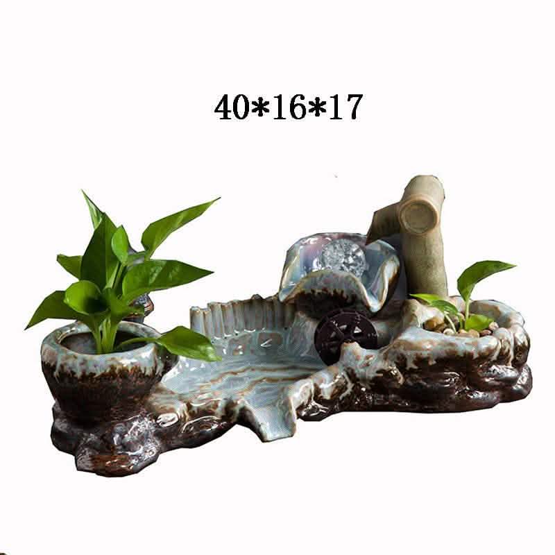 Ceramic Water Fountain - Flowing Prosperity Home Decor - Vezir