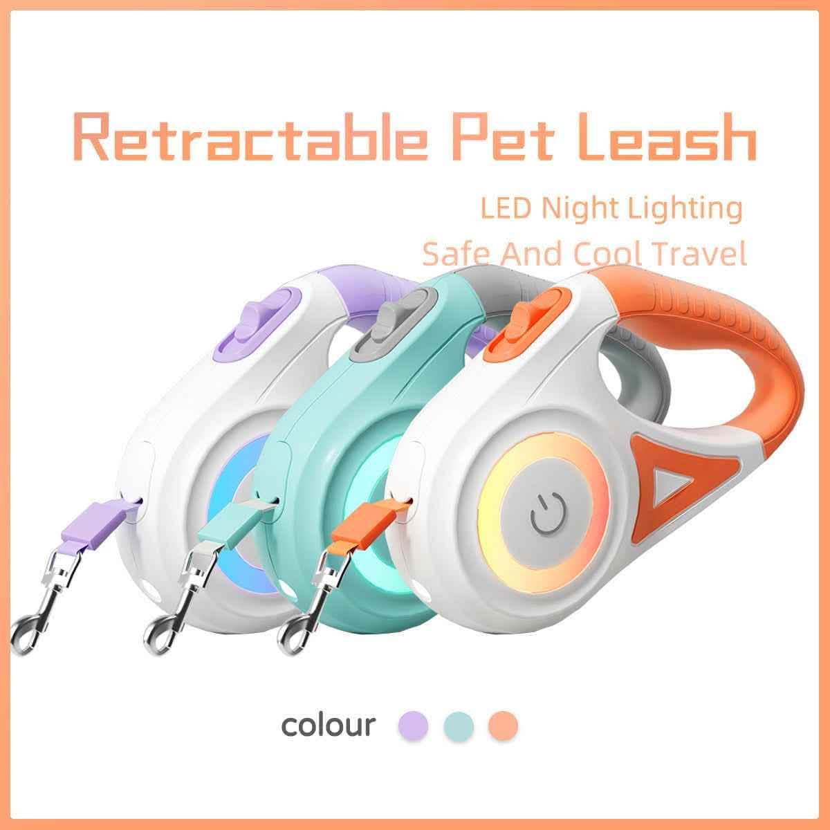 Luxury Retractable Dog Leash - LED Spotlight Walking System - Vezir