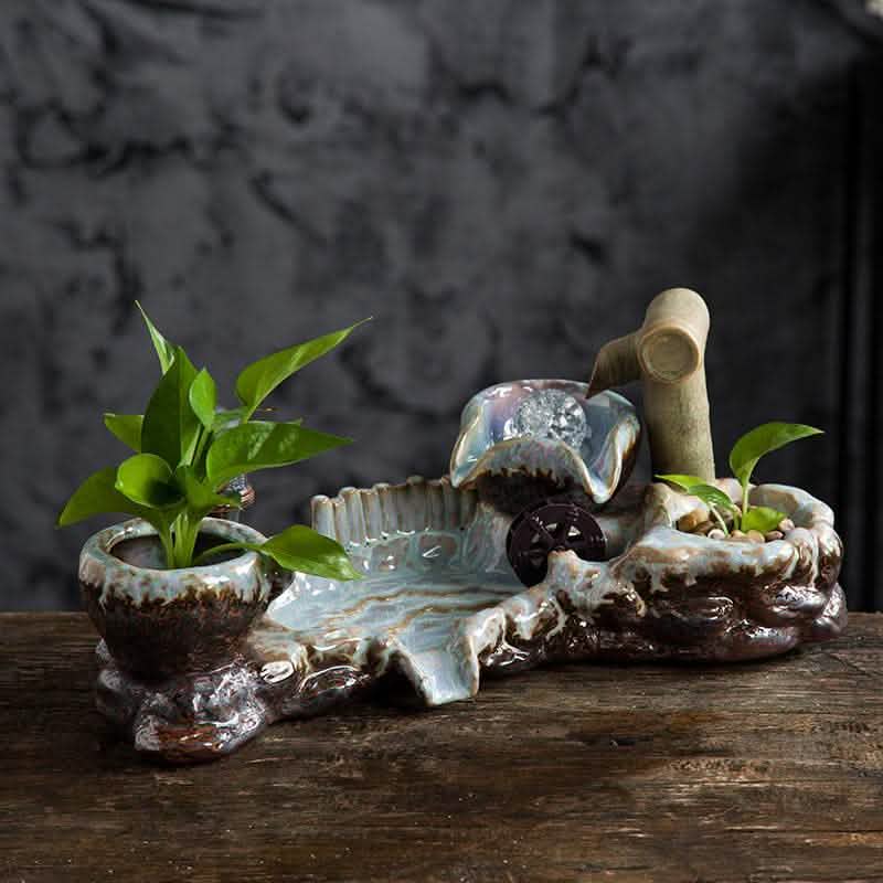 Ceramic Water Fountain - Flowing Prosperity Home Decor - Vezir