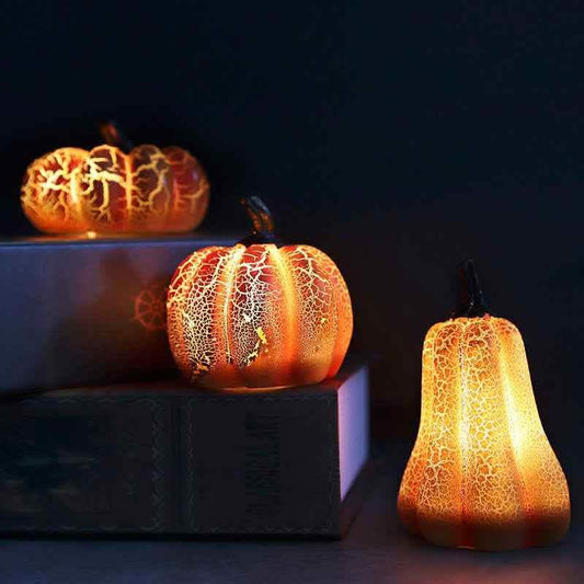 Halloween Pumpkin Lantern - LED Candle Lamp Resin Luminous - Vezir