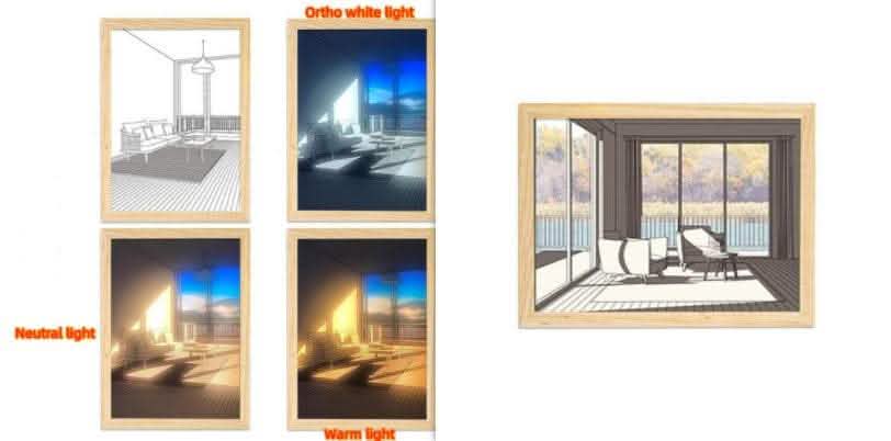 Illuminated LED Picture Light - Sunshine Simulation Night Lamp - Vezir