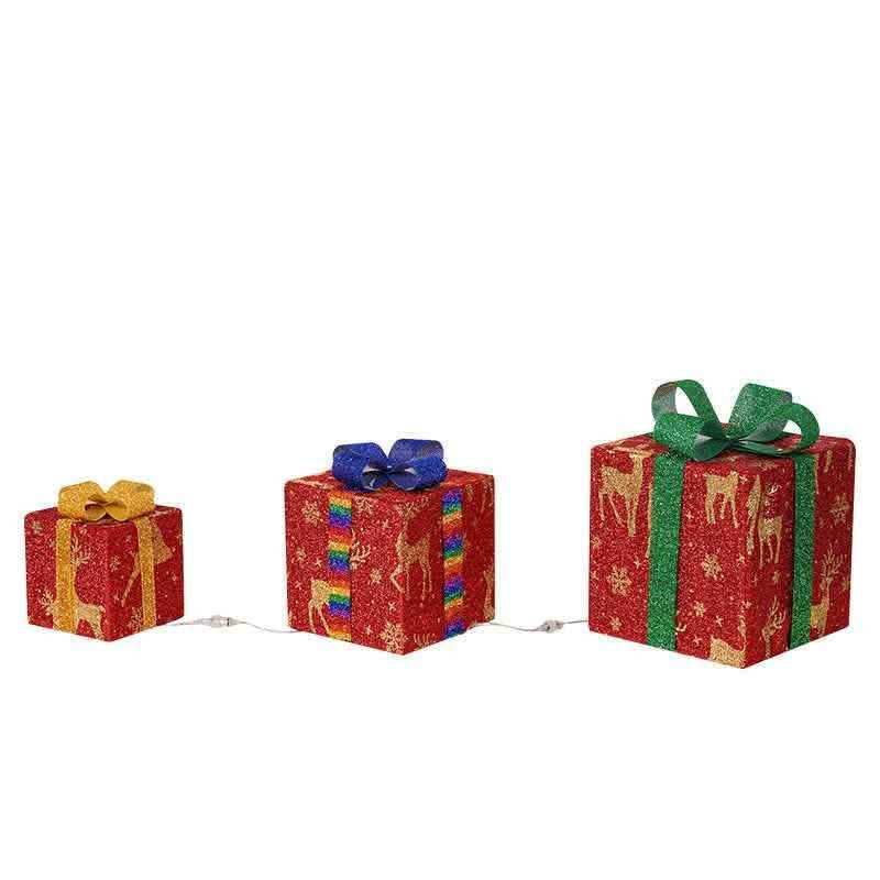 LED Christmas Gift Box Decorations - Luminous Holiday Yard Decor - Vezir