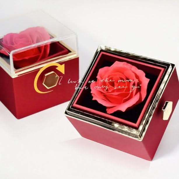 Rotating Rose Gift Box - Soap Flower Valentine's Day Present - Vezir