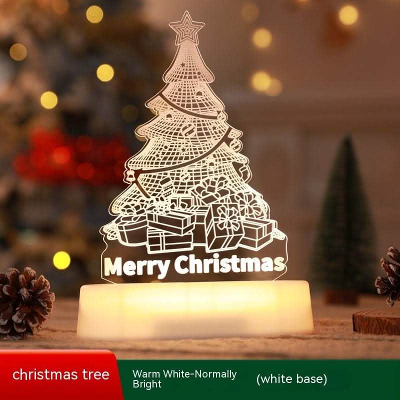 3D Christmas LED Night Light - Acrylic Holiday Decoration Lamp - Vezir