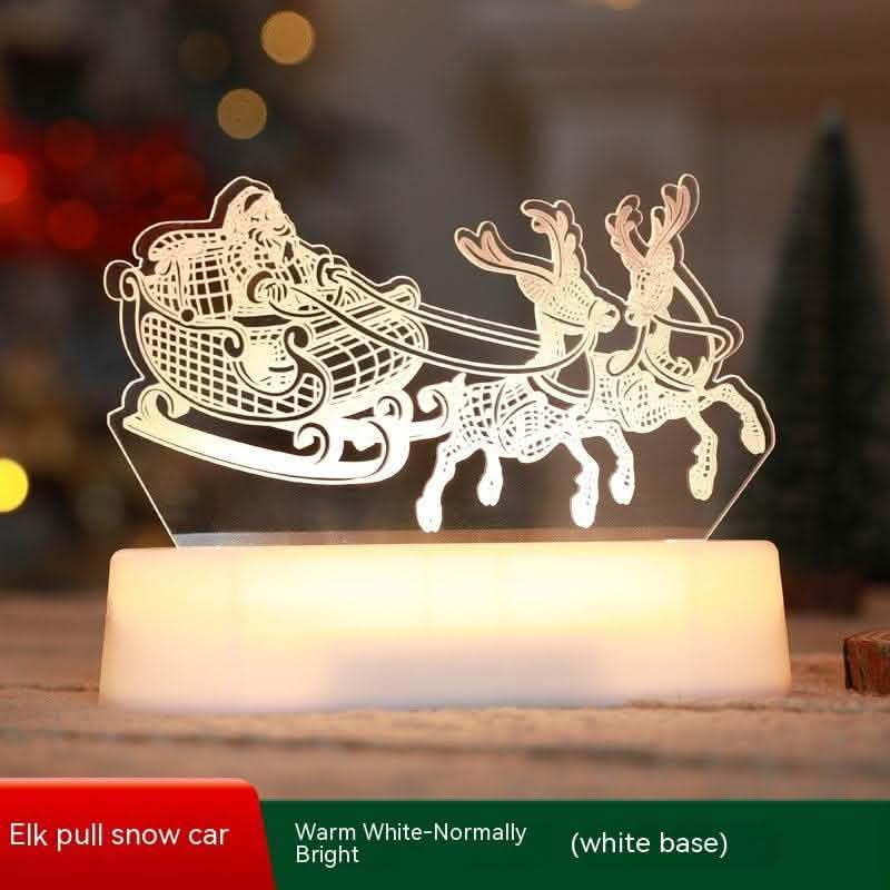 3D Christmas LED Night Light - Acrylic Holiday Decoration Lamp - Vezir