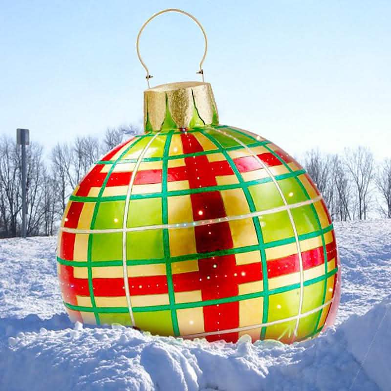 60CM Inflatable Christmas Ornament Ball - Giant PVC Decoration - Vezir