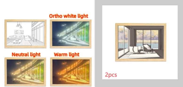 Illuminated LED Picture Light - Sunshine Simulation Night Lamp - Vezir