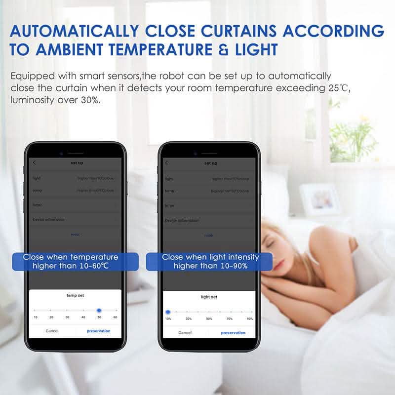 Smart Electric Curtain Robot - Automatic Roman Rod Track System - Vezir