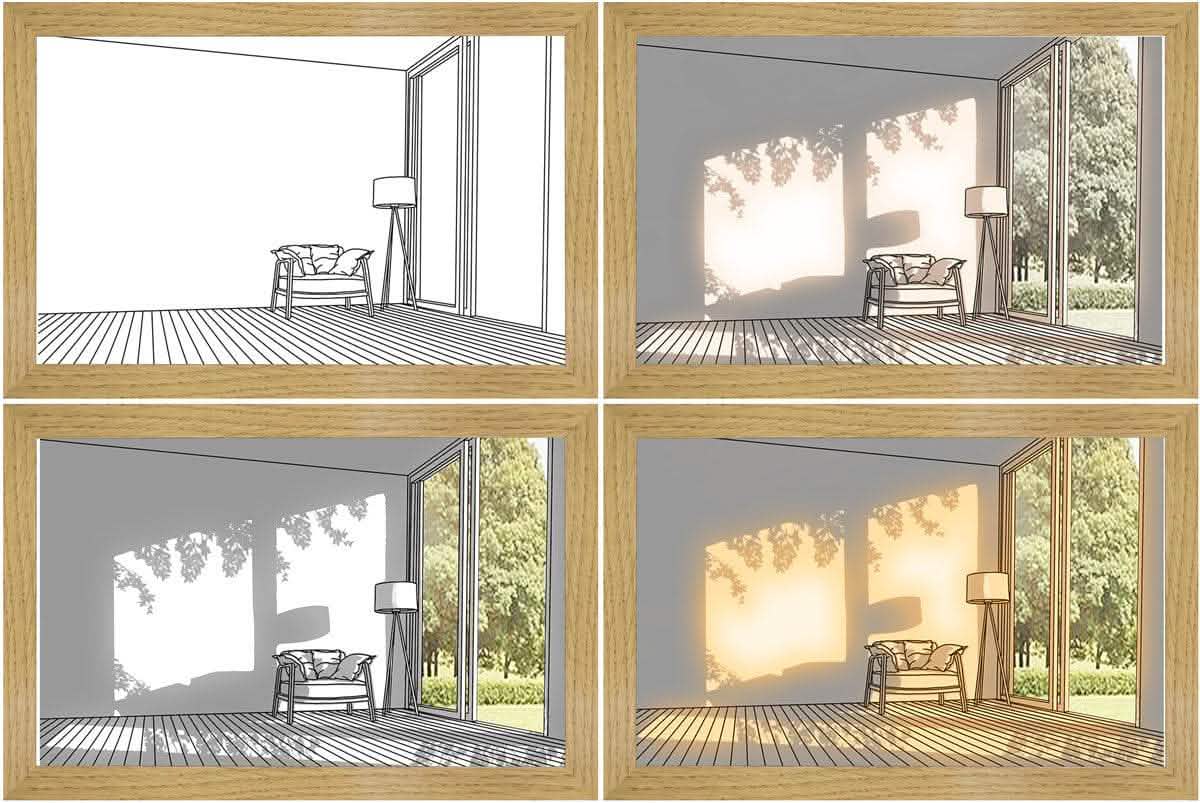 Illuminated LED Picture Light - Modern Sunshine Art Night Lamp - Vezir