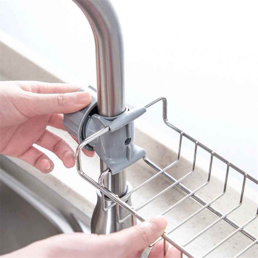 Adjustable Sink Drain Rack - Sponge Storage Organizer - Vezir
