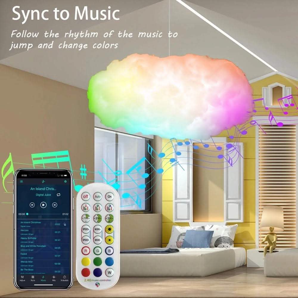 Smart USB Cloud Light - APP Control 3D RGBIC Lightning Bedroom - Vezir