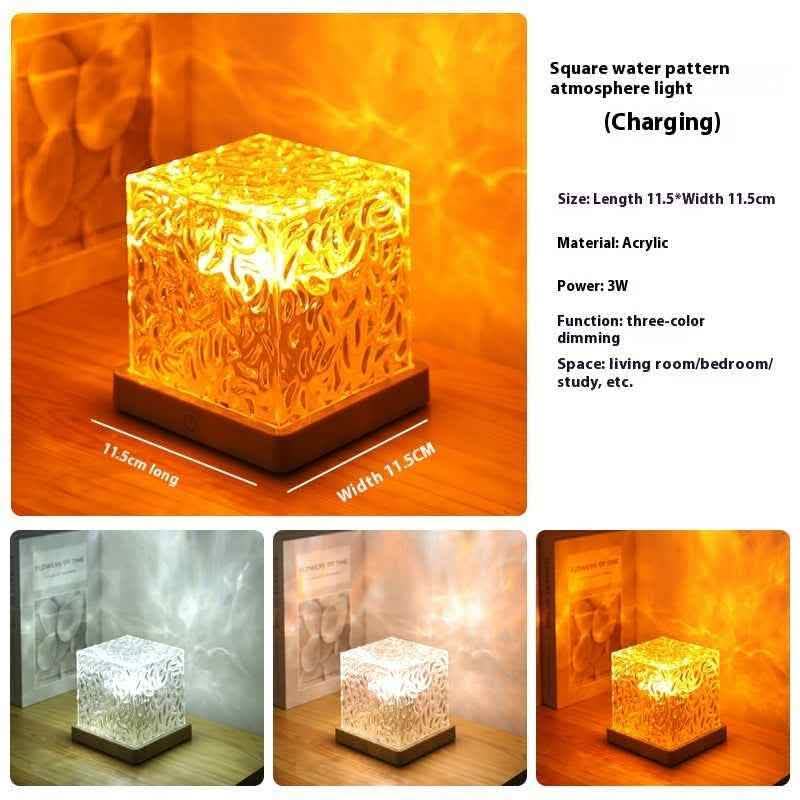 Elite LED Water Ripple Night Light - 16-Color USB Crystal Projector - Vezir