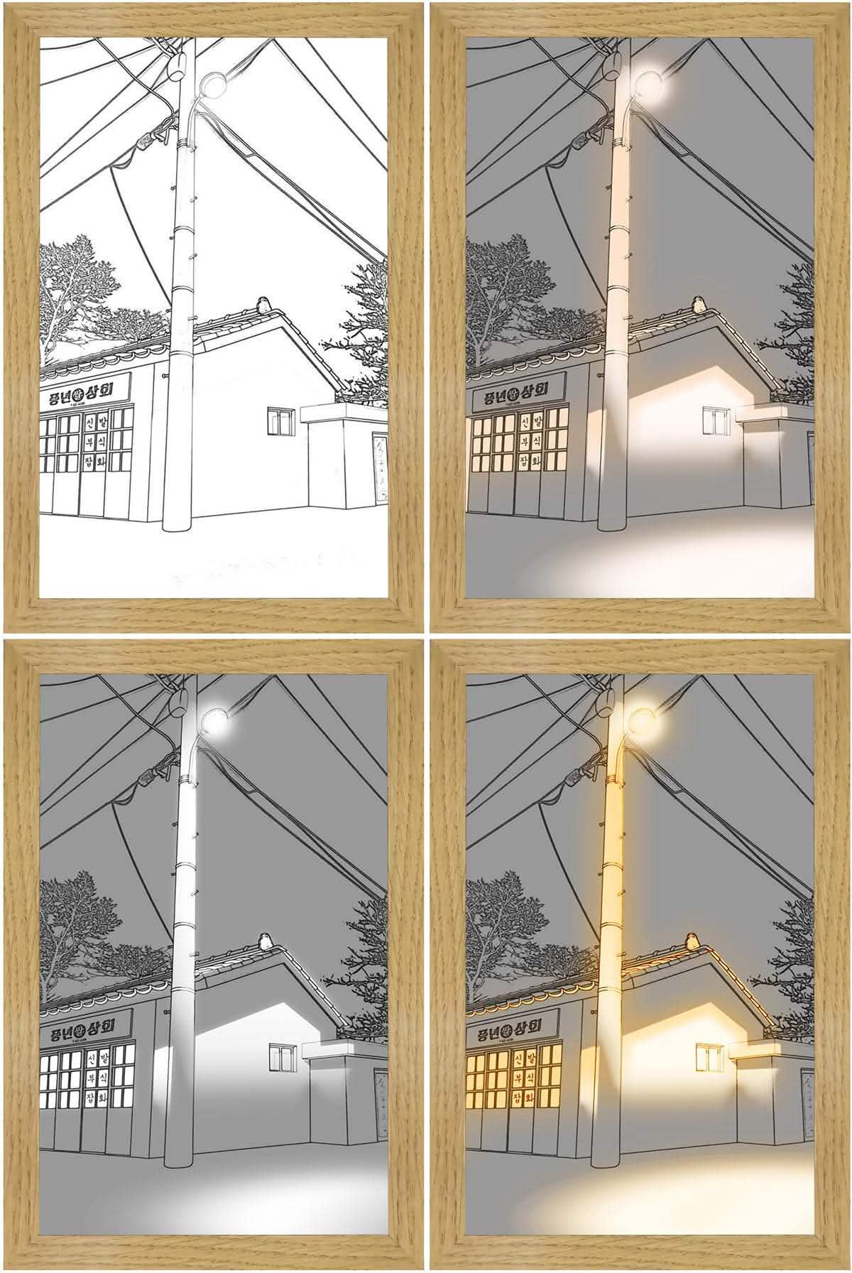 Illuminated LED Picture Light - Modern Sunshine Art Night Lamp - Vezir