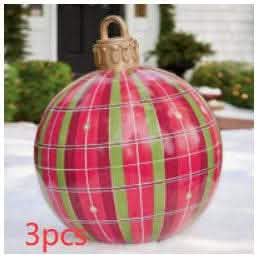 60CM Inflatable Christmas Ornament Ball - Giant PVC Decoration - Vezir