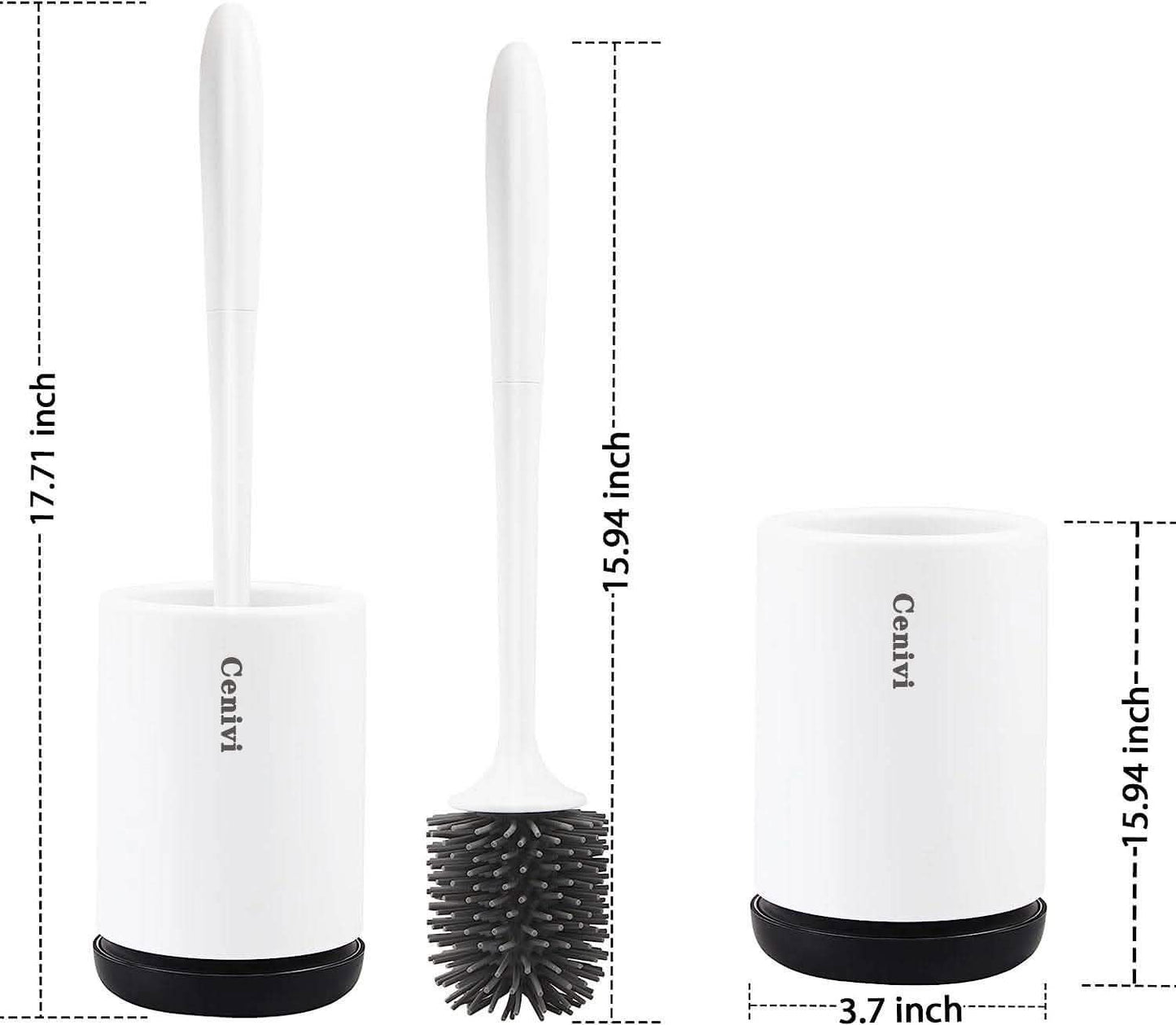 Non-Stick Toilet Brush Head - Soft Plastic Cleaning Tool - Vezir