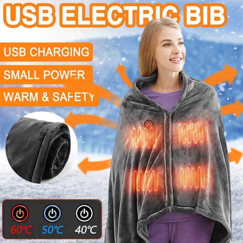 USB Heated Blanket - Winter Flannel Electric Warm Shawl - Vezir