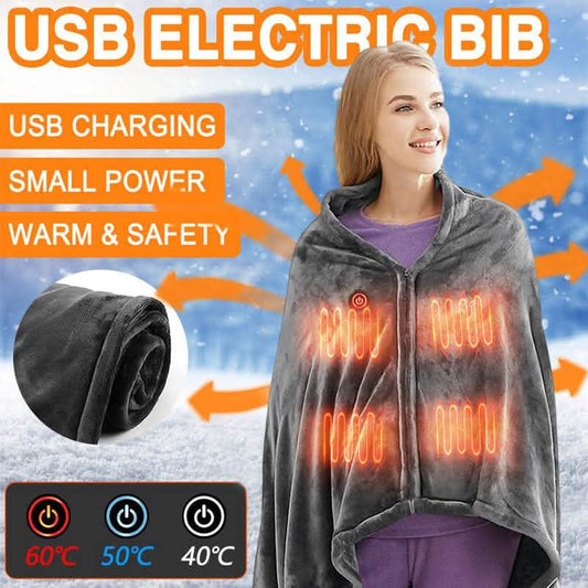 USB Heated Blanket - Winter Flannel Electric Warm Shawl - Vezir