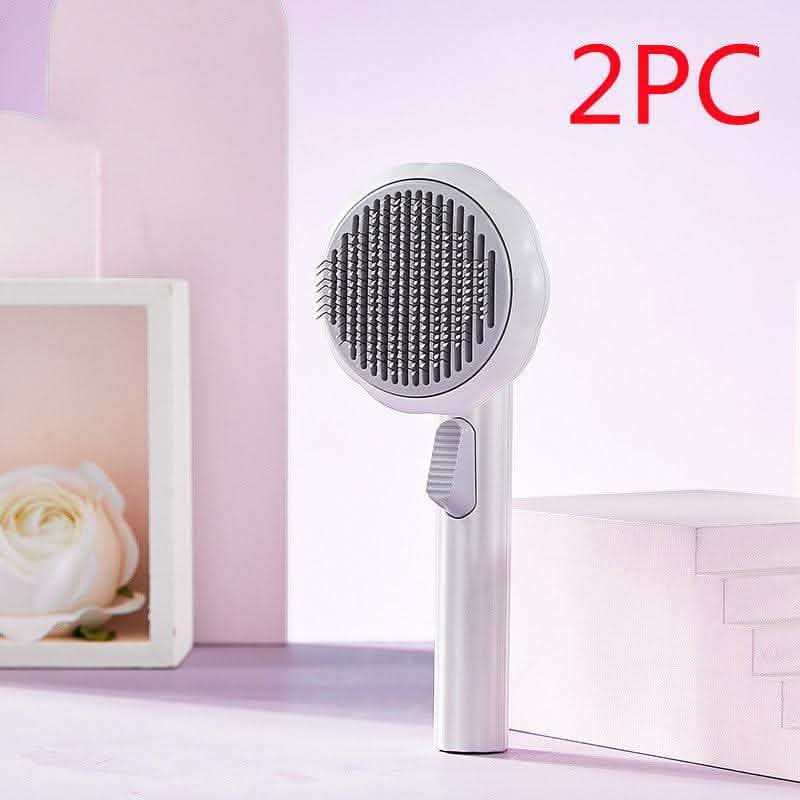 Self-Cleaning Pet Cat Brush - Steel Wire Hair Removal Comb - Vezir