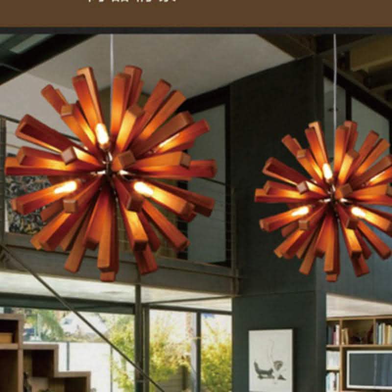 Nordic Wood Art Chandelier - Creative Personality Lighting - Vezir