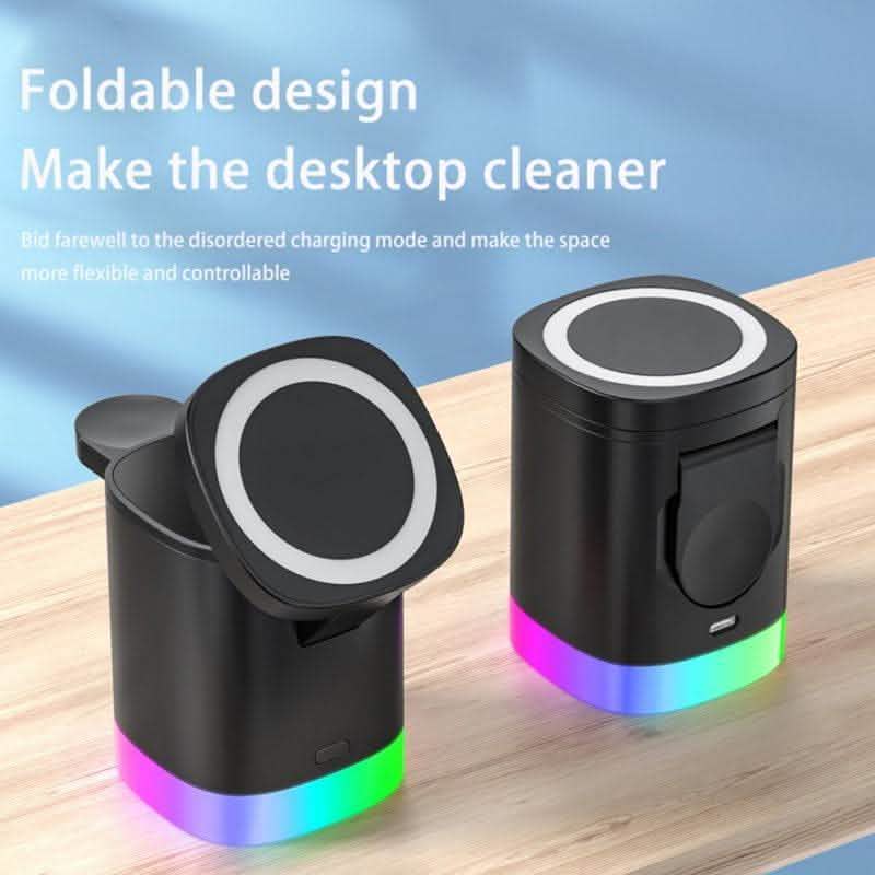 3-in-1 Wireless Charging Station - Magnetic Fast Charger RGB - Vezir