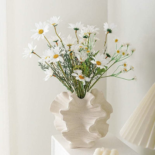 European Style Ceramic Vase - Frosted White Glass Texture - Vezir
