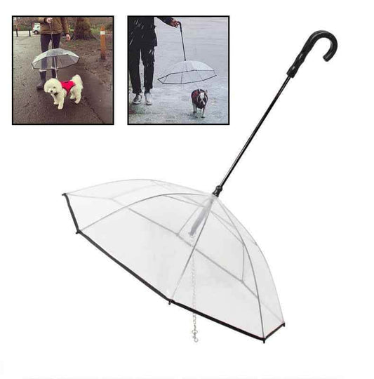 Elite Transparent Pet Umbrella - Integrated Leash System - Vezir