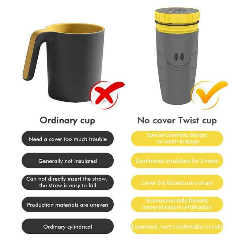 Twist Cup Travel Tumbler - Double Insulation Water Bottle - Vezir