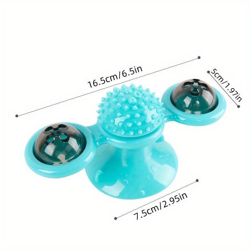 Interactive Windmill Cat Toy - Rotating Suction Cup Catnip Toy - Vezir