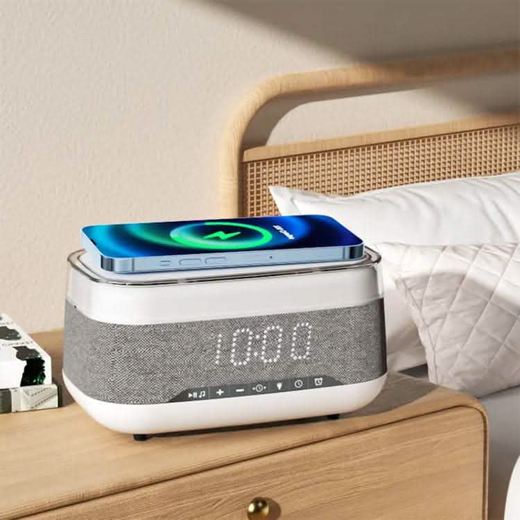 Smart Multifunctional Alarm Clock - Bluetooth Speaker Wireless Charger - Vezir