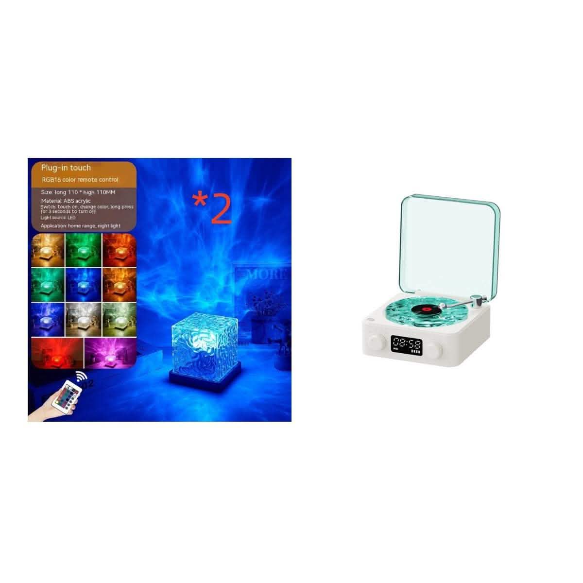 Retro Turntable Speaker - Bluetooth Vinyl Record Player RGB - Vezir