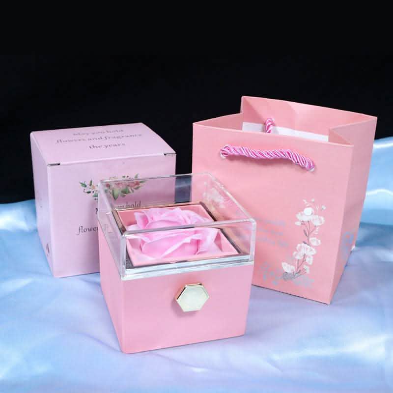 Rotating Rose Gift Box - Soap Flower Valentine's Day Present - Vezir