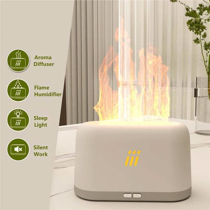 Flame Aroma Diffuser - Ultrasonic Mist Maker LED Lamp - Vezir